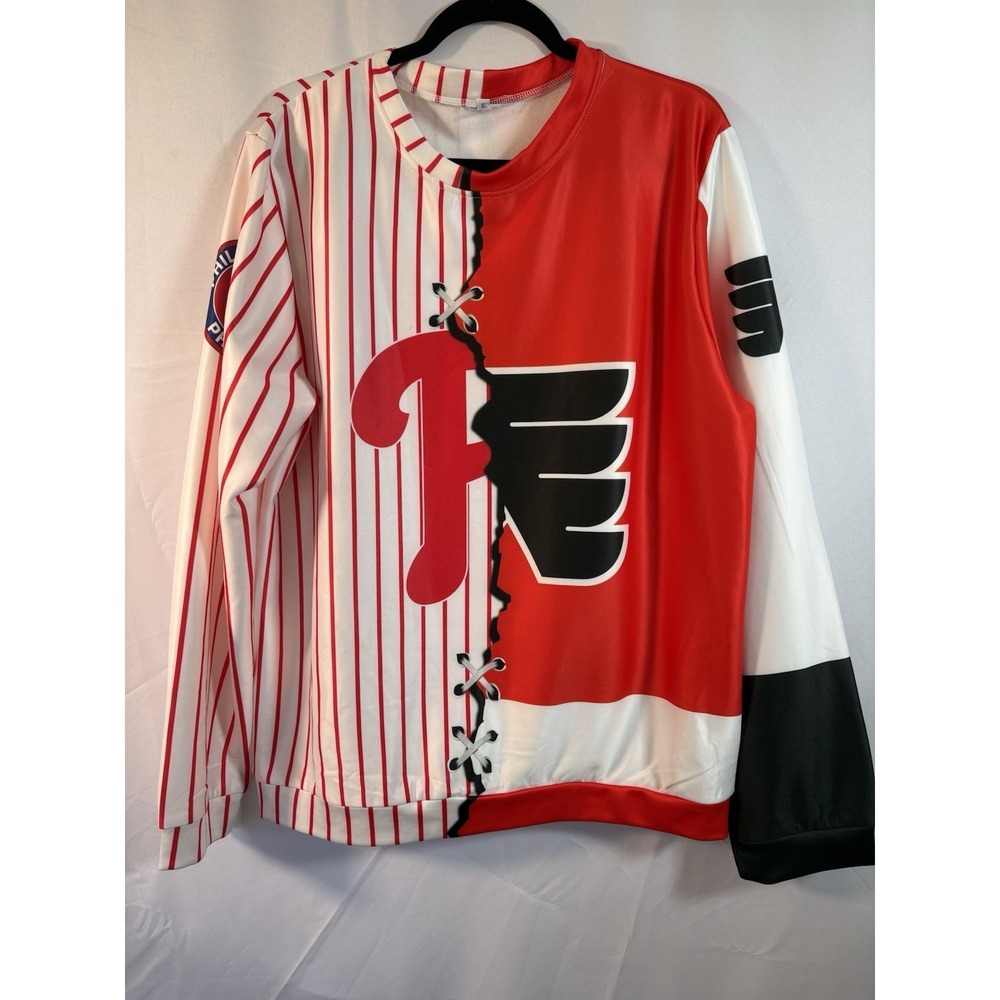 Philadelphia phillies flyers combo fan jersey size xl pullover long sleeve
